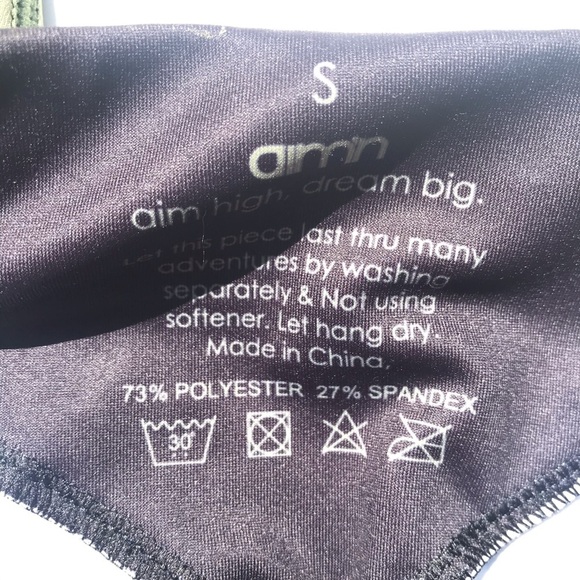 Aim’n Leggings Olive Green Black stripe Logo Small - Picture 5 of 8